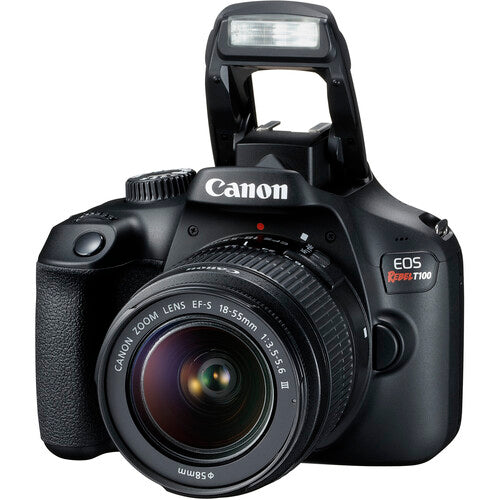 Canon EOS Rebel T100 con lente EF-S 18-55 DCIII