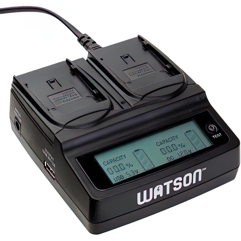 Watson Duo LCD Cargador para Pilas Tipo BP-900 Series – Pilas para Canon BP-900 Series